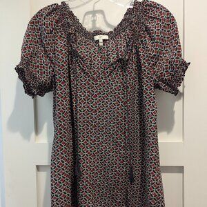 Joie silk blouse - black and red